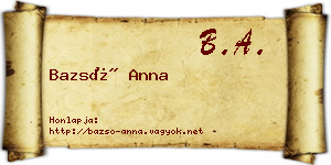 Bazsó Anna névjegykártya