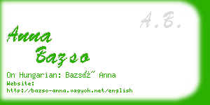 anna bazso business card